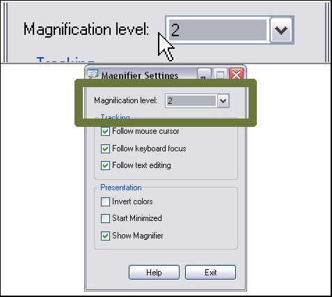 Magnify Screen: Windows XP